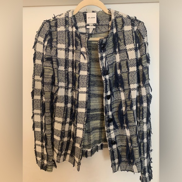 St John Wool-Blend Shirt Jacket in Blue - Picture 2 of 7